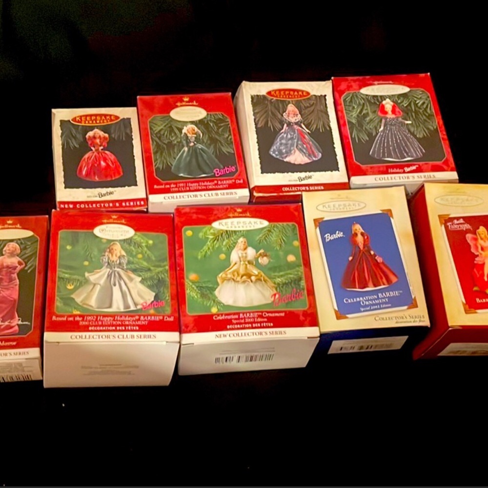 Hallmark Barbie Ornament. 9 Rare Barbies